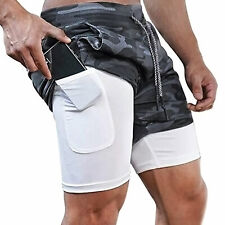 Men's Fitness Liner Shorts Gym Sports Training Workout Running Compression Pants picture