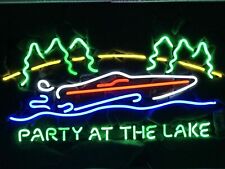 New Party At The Lake Boat Beer Neon Lamp Light Sign 24