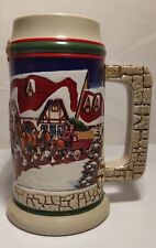 Budweiser Anheuser Busch Grants Farm Holiday Clydesdales Stein Vintage 1998 picture