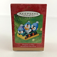 Hallmark Keepsake Christmas Tree Ornament Penguins At Play New 2001 Vintage picture