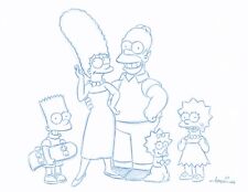 The Simpsons Convention Blue Line Original Sketch by Animator - Art Drawing picture