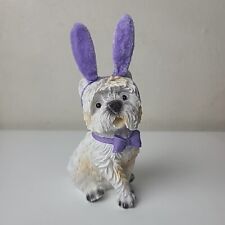 Resin Dog Figurine West Highland Terrier Easter Purple Bunny Ears Costume picture