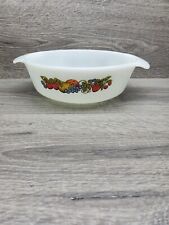 Vintage Anchor Hocking Fire King  Natures Bounty Fruit 1 Quart Casserole Dish  picture