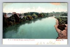 Reading PA-Pennsylvania, Railroad Bridge Crossing Schuylkill, Vintage Postcard picture