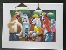 Dogs gambling lenticular print picture
