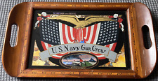 Early Reverse Painted US Navy Tray-“To Mother”- Butterfly Wings - Span.-Am. War? picture