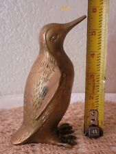 Vintage Brass Penguin Figurine Desk Paperweight, 5 and 5/8 Inches Tall picture