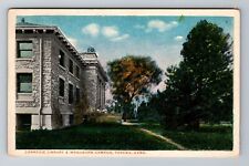 Topeka KS-Kansas, Carnegie Library & Washburn Campus, Antique, Vintage Postcard picture
