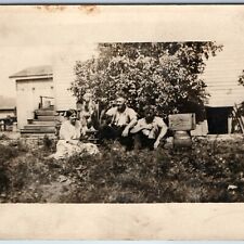 c1910s Lovely Dog & Group Outdoors Grass RPPC Beer Grand Rapids Brewery Box A213 picture
