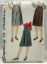 1945 Simplicity Sewing Pattern 1431 Womens Skirt 2 Styles 28 Waist Vintage 8974 picture