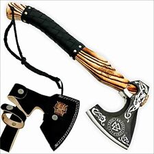 SHINY CRAFTS- Viking Axe Mens Axes Gifts for him Hatchet with Leather Sheath-... picture