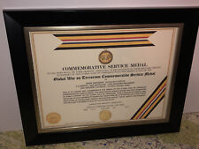 GLOBAL WAR ON TERRORISM COMMEMORATIVE SERVICE MEDAL CERTIFICATE ~ Type 1 picture