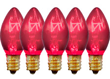 C-7 PINK CLEAR STEADY LIGHT BULBS BRAND NEW C7 E12 CANDELABRA LIGHTS picture