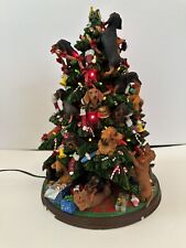 Danbury Mint Dachshund Christmas Tree Weiner Dog Figurine Light Up NO STAR Chips picture