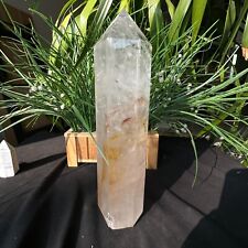 4.4LB TOP Natural clear quartz carved obelisk crystal wand point healing picture