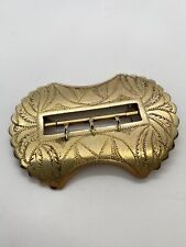Antique Art Nouveau Foliate Belt Buckle Brooch Pin Gold Filled 22.4g Vintage picture