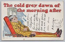 Comics~Ice Cube On Mans Head Cold Grey Dawn of Morning After~Vintage Postcard picture