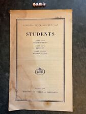 Scarce Vintage, National Health Insurance Publication, For Students 1946 picture