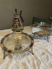 MCM Inland Glass Renaissance / “Stained Glass”—Complete Triangle Serving Set picture