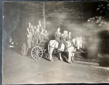 vintage 1930s GROUP of College Men Letterman M Sweaters Horses and Wagon Photo picture