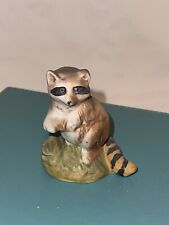 Vintage Porcelain Raccoon Figurine Mini Paws Together picture