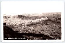 RPPC VIEW OF THE BREAKERS AT BANDON BEACH OREGON COAST HIGHWAY POSTCARD picture