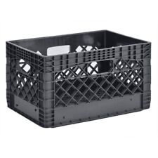 24QT Plastic Heavy-Duty Milk Crate, for Household Storage, Black picture