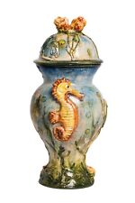 Tuscany Italy Fortunata Handmade Ceramic Sea Life Ocean Canister, Large 16” picture