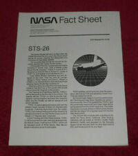 1988 NASA Fact Sheet STS-26 Space Shuttle Discovery Mission Return To Flight JFK picture