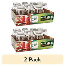 (2 pack) Mason Regular Mouth Quart Jars with Lids and Bands, Set of 12 picture