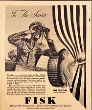 1943 Fisk Tires In The Service U.S. Navy Chicopee Falls MA WWII Vintage Print Ad picture