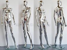 Female Chrome Plastic Unbreakable Mannequin Display Dress Form #PS-SF1SCEG picture