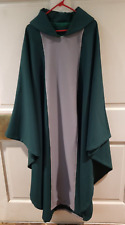 PRIEST CLERGY OFFICIANT CHASUBLE CUSTOM MADE DARK GREEN & DOVE GRAY L/XL picture