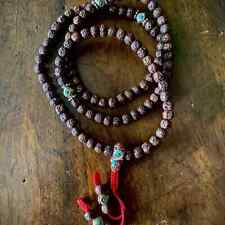 Rudrasha Buddhist Japa Mala 108 beads, Tibetan Rudraksha Rosary 108 beads picture