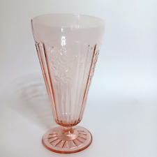Mayfair Open Rose Pink Depression Glass Footed Tea Glass 1930's Anchor Hocking picture