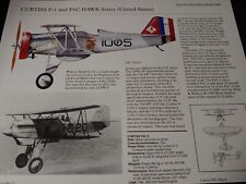 SLEEK ~ Curtiss P-1 & F6C Hawk Military Aircraft Plane Profile Data Print ~ LOOK picture