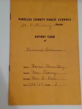 vintage school report card 1956-1957 St Petersburg Florida picture
