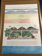 Vintage 1980s Napa Valley Wine Poster Print By Jerry White 20x28” RARE HTF picture