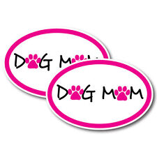 Dog Mom Pink Oval Magnet Decal, 4x6 Inches, Automotive Magnet 2 Pack picture