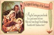 Vintage Postcard- CHRISTMAS GREETINGS, MAY THE SAVIOR GRACE YOUR FIR Posted 1910 picture