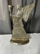 International Christmas Sterling Silver Plated 1994 Angel Candle Holder 9” Tall picture
