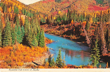 AK Alaska, Beautiful Fall Colors, Vintage Scalloped Postcard picture