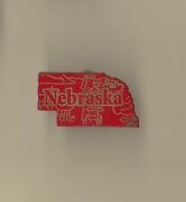 Vintage and Rare Nebraska Cornhuskers State Map Lapel Pin Pinback Made in USA picture