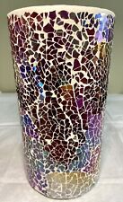 Teleflora Mosaic Stained Glass Vase Candle Holder Multicolor picture