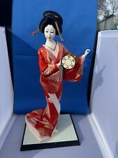 Vintage 22in Tall Japanese Geisha Doll Drum Kimono Maiko Folk Craft  picture