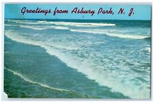 1968 Greetings From Ocean Beach Asbury Park New Jersey Vintage Antique Postcard picture