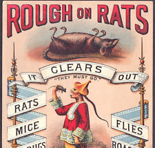 Rough on Rats Classic Flaws HUGE Creepy Bug Pest Control Ad Victorian Trade Card picture