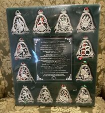 12 Days of Christmas Ornament Set, Set of 12 Metal Ornaments 3 1/8 Inches picture