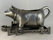 Excellent Vintage Pierre Deux Pewter Cow Creamer Stand And Drip Bucket La Vacha picture