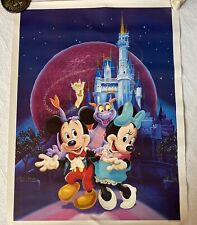 VTG 1985 Disney Epcot Figment Mickey & Minnie Mouse Tinkerbell Poster Art 16x22 picture